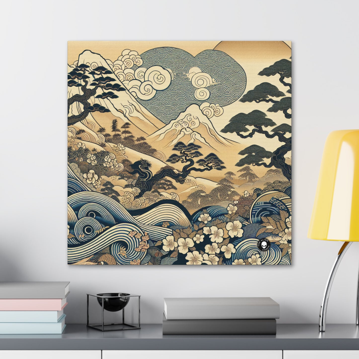 "Les rêves festifs d'Edo" - The Alien Canva Ukiyo-e (impression japonaise sur bois)