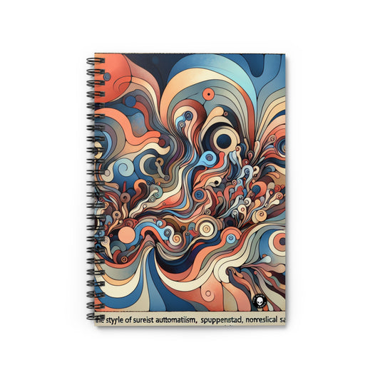 "Unleashing the Unconscious: A Surrealistic Exploration" - The Alien Spiral Notebook (Ruled Line) Surrealist Automatism