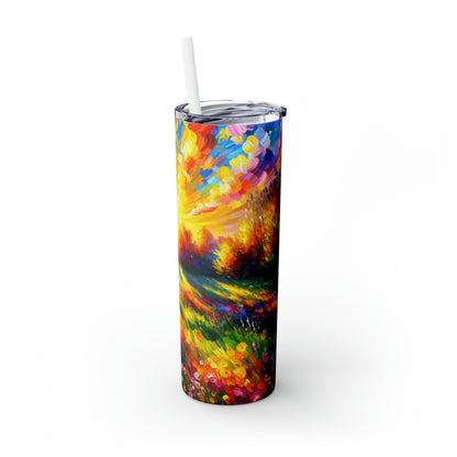"Vibrant Springtime Sky" - The Alien Maars® Skinny Tumbler with Straw 20oz Fauvism Style