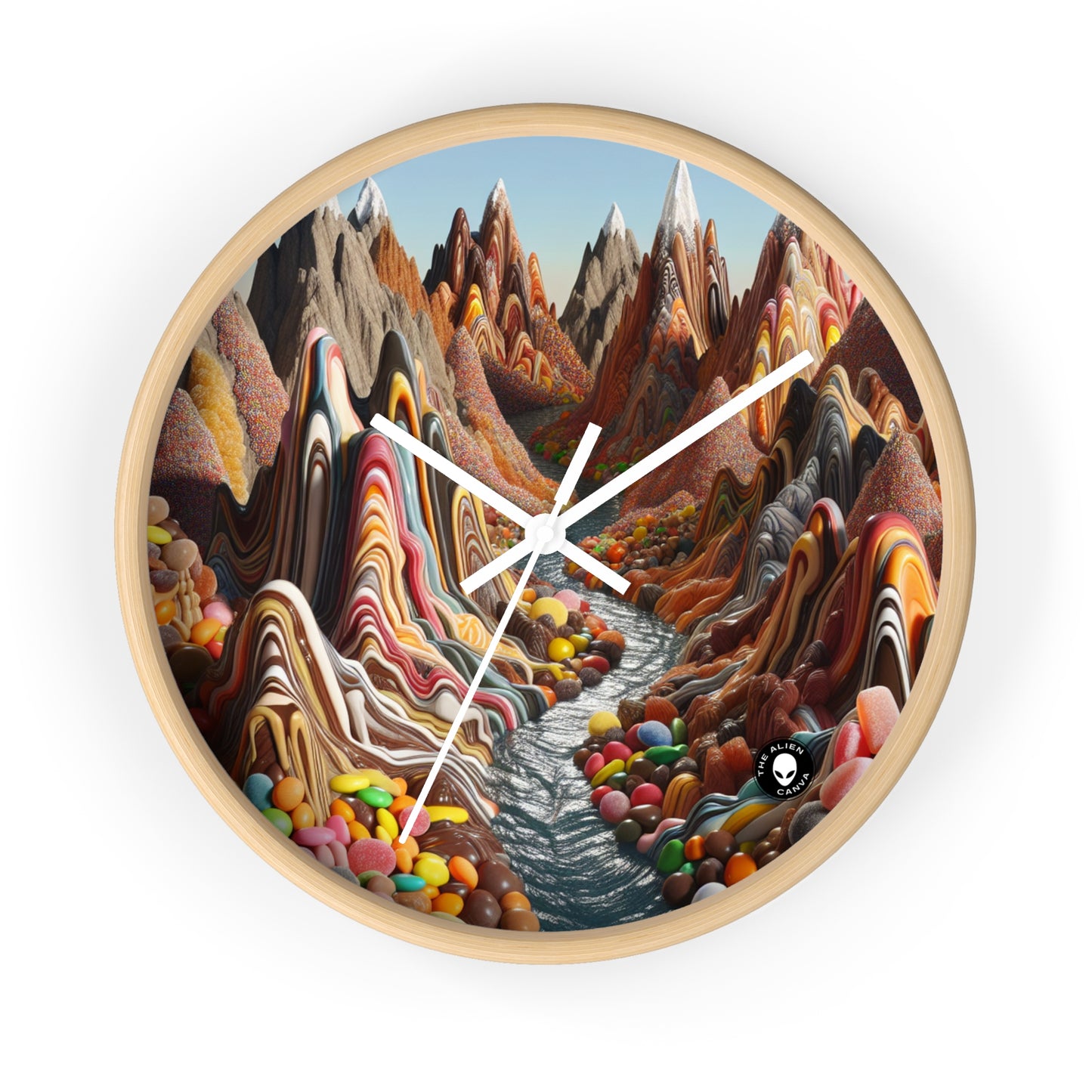 "Candyland: A Sweet Surrealistic Landscape" - The Alien Wall Clock