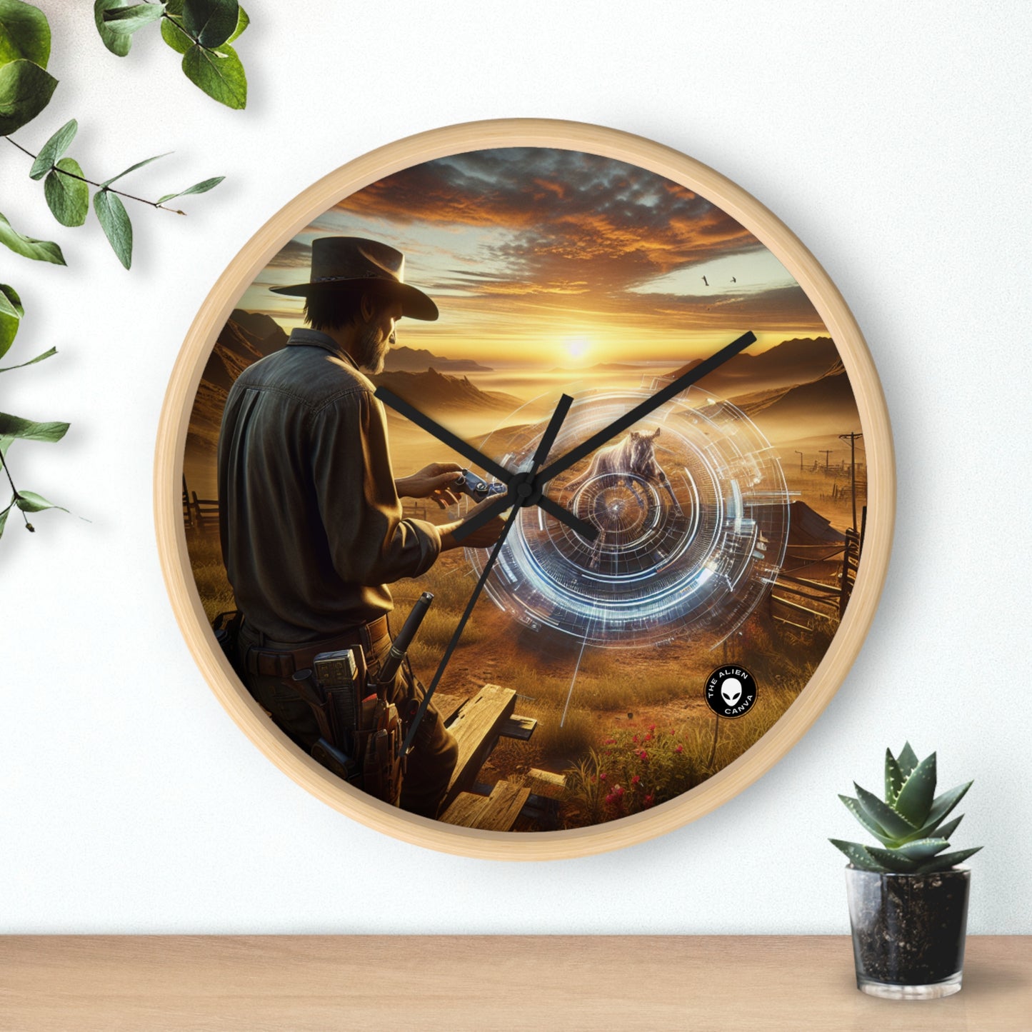 "Eternal Expressions: Portraits of Raw Emotion" - The Alien Wall Clock Photorealism