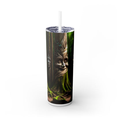 "The Chatty Forest: Conversations Among Trees" - The Alien Maars® Skinny Tumbler with Straw 20oz