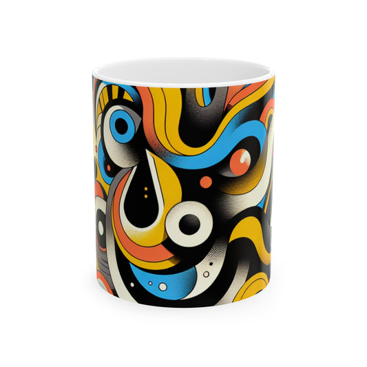 "Dada Fusion: A Whimsical Chaos of Everyday Objects" - The Alien Ceramic Mug 11oz Neo-Dada