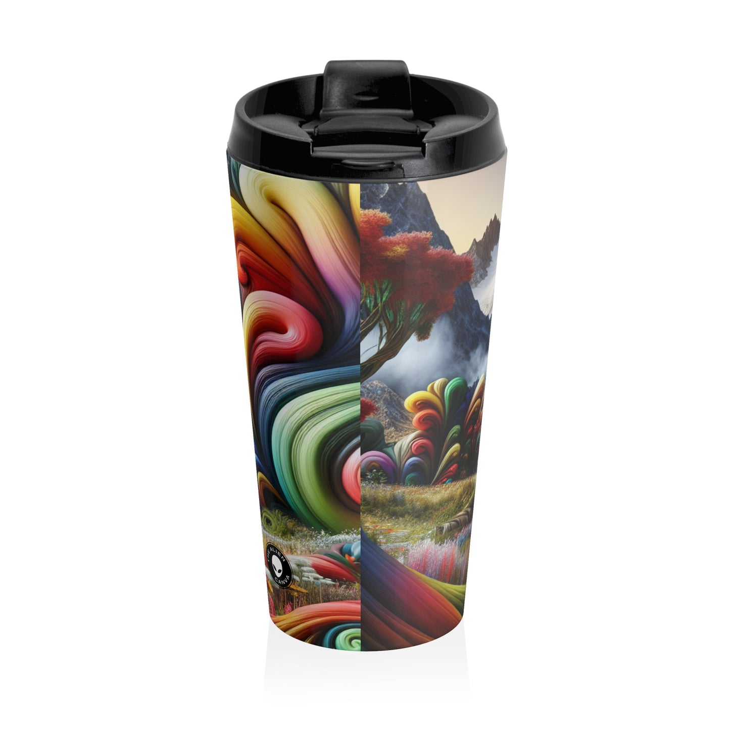 "Candy Mountains and Whimsical Valleys" - The Alien Stainless Steel Travel Mug