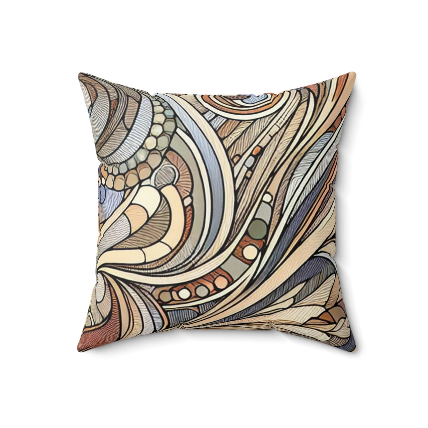 "Nature's Muse: Art Nouveau Woman" - L'Alien Spun Polyester Square Pillow Art Nouveau