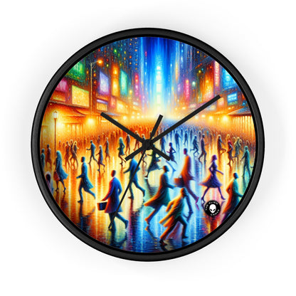 "Neon Nightscapes: A Symphony of City Chaos" - The Alien Wall Clock