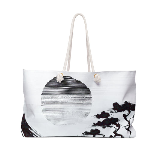 "Harmony of Wind and Water: A Zen Ink Painting" - The Alien Weekender Bag Zen Ink Painting