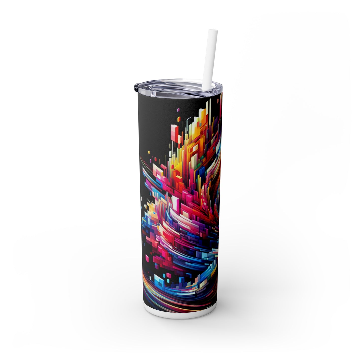 "ChronoSynthesis : une exploration visuelle de la perception du temps" - The Alien Maars® Skinny Tumbler with Straw 20oz Video Art