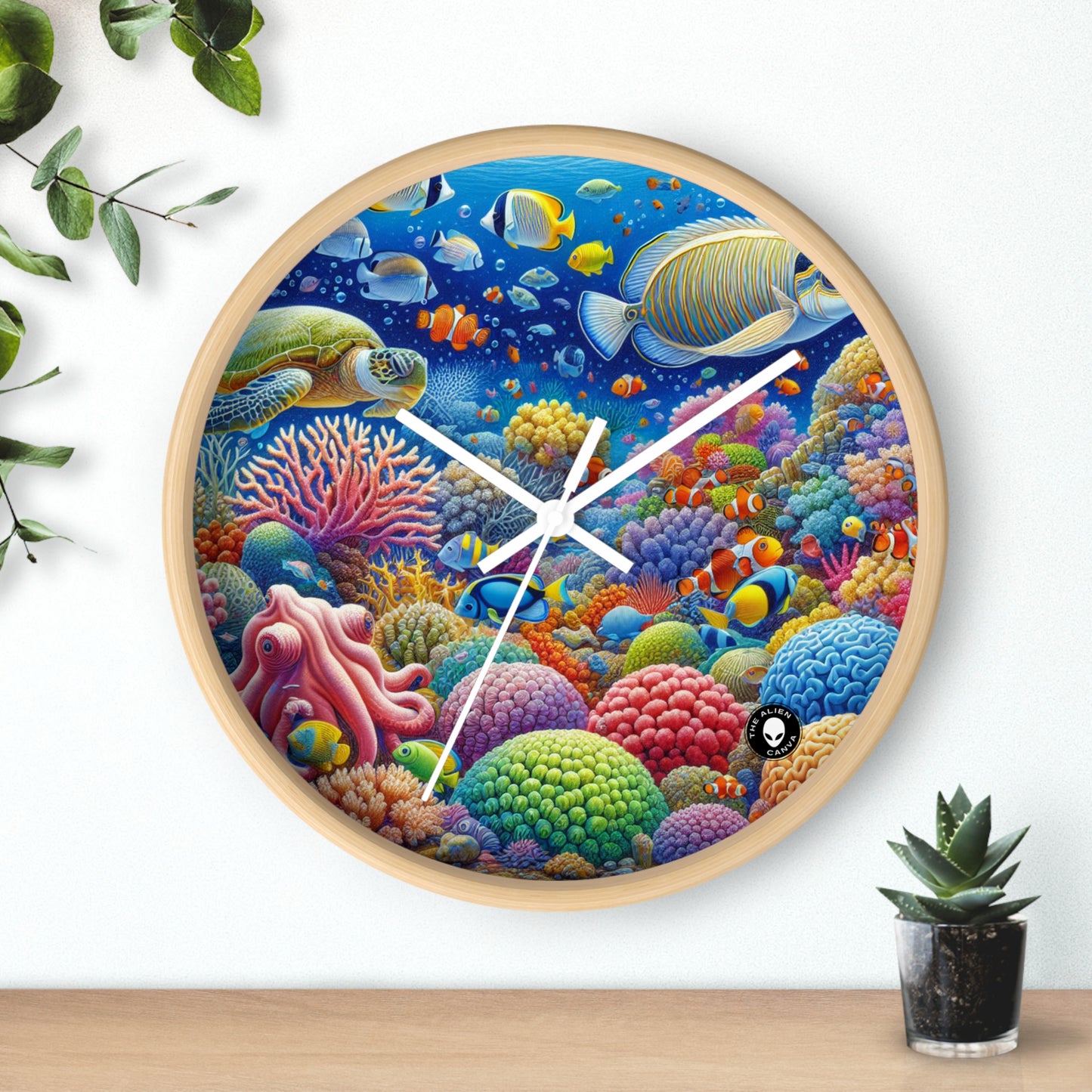 "Paraíso tropical: país de las maravillas submarinas" - El reloj de pared alienígena