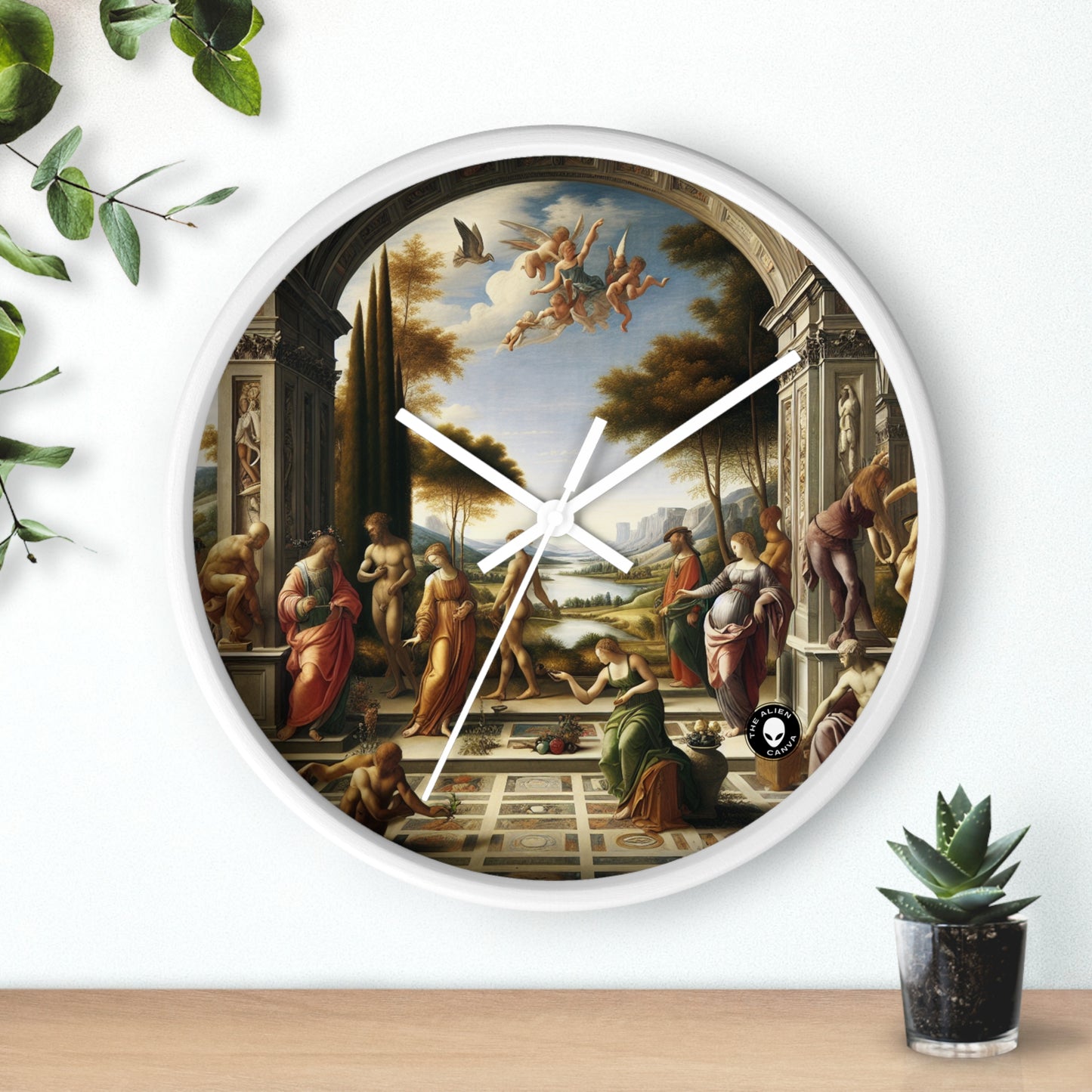 "A City Renaissance: Blending Classical Elegance with Modern Urban Energy" - The Alien Wall Clock Renaissance Art