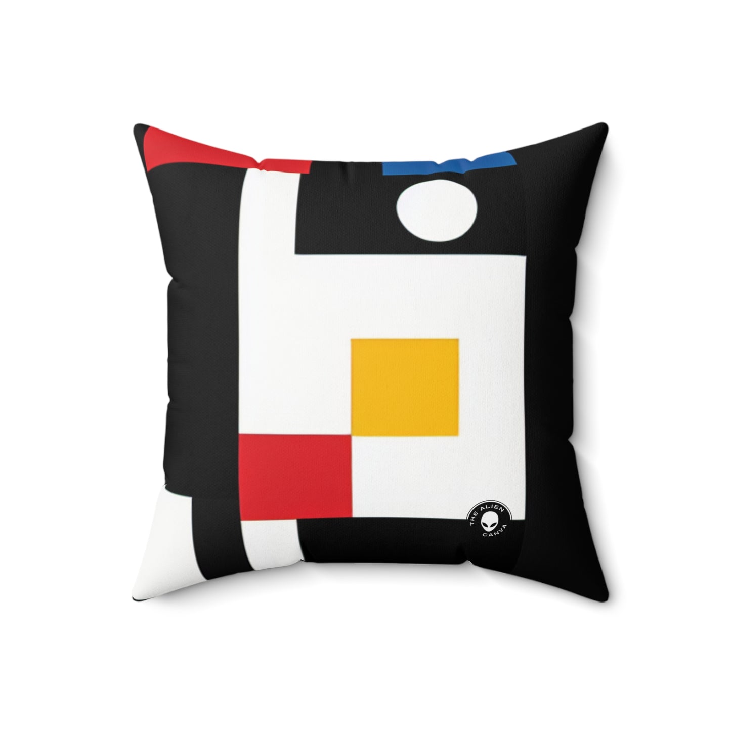 "Armonía suprema: exploración de la composición geométrica con colores llamativos" - Suprematismo de la almohada cuadrada de poliéster hilado alienígena