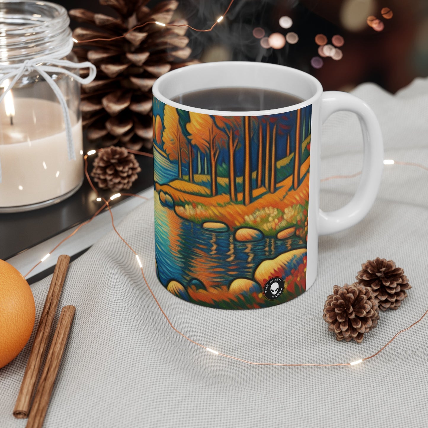 "Jungle indomptée : imagerie fauviste expressive" - ​​La tasse en céramique Alien 11oz Fauvisme