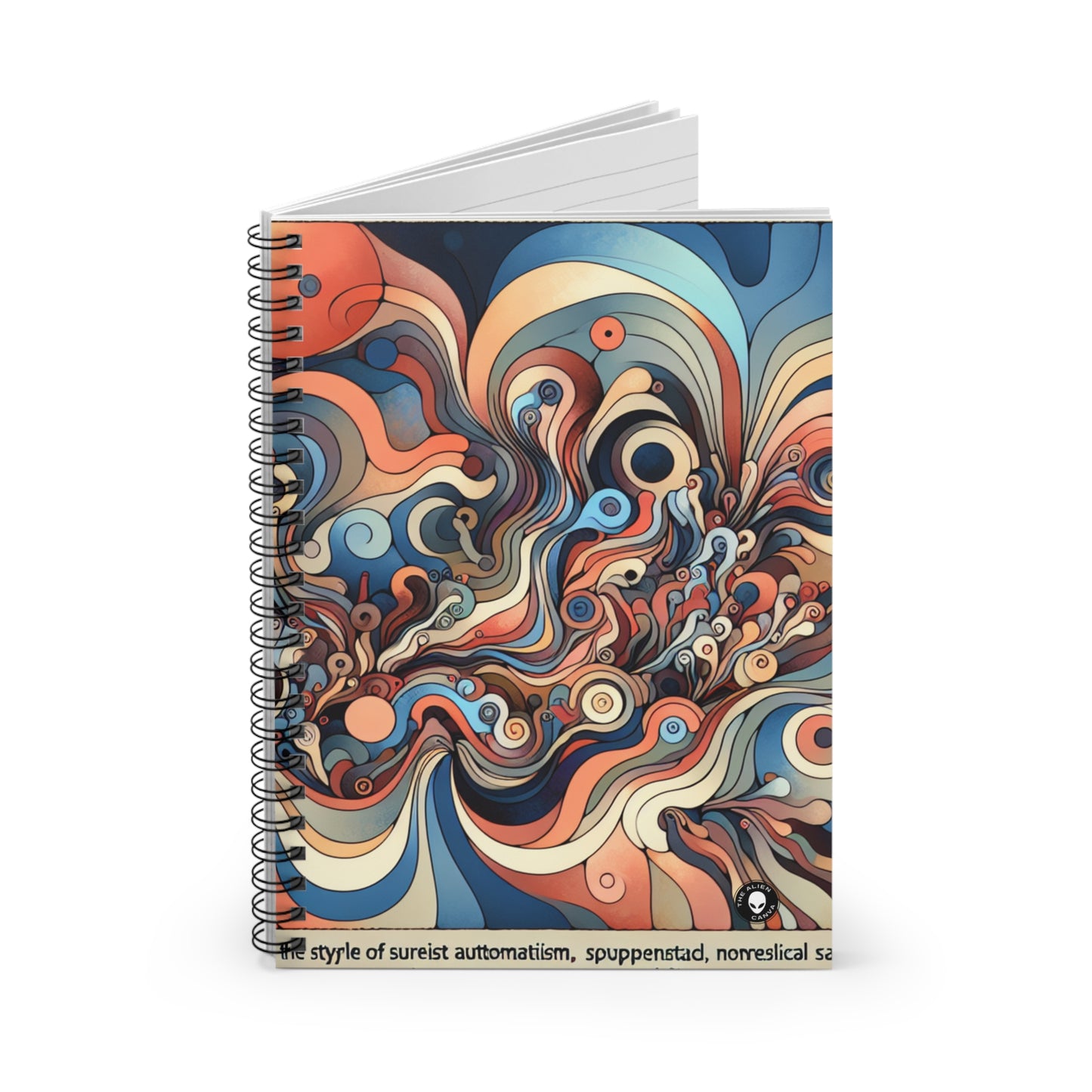 "Unleashing the Unconscious: A Surrealistic Exploration" - The Alien Spiral Notebook (Ruled Line) Surrealist Automatism