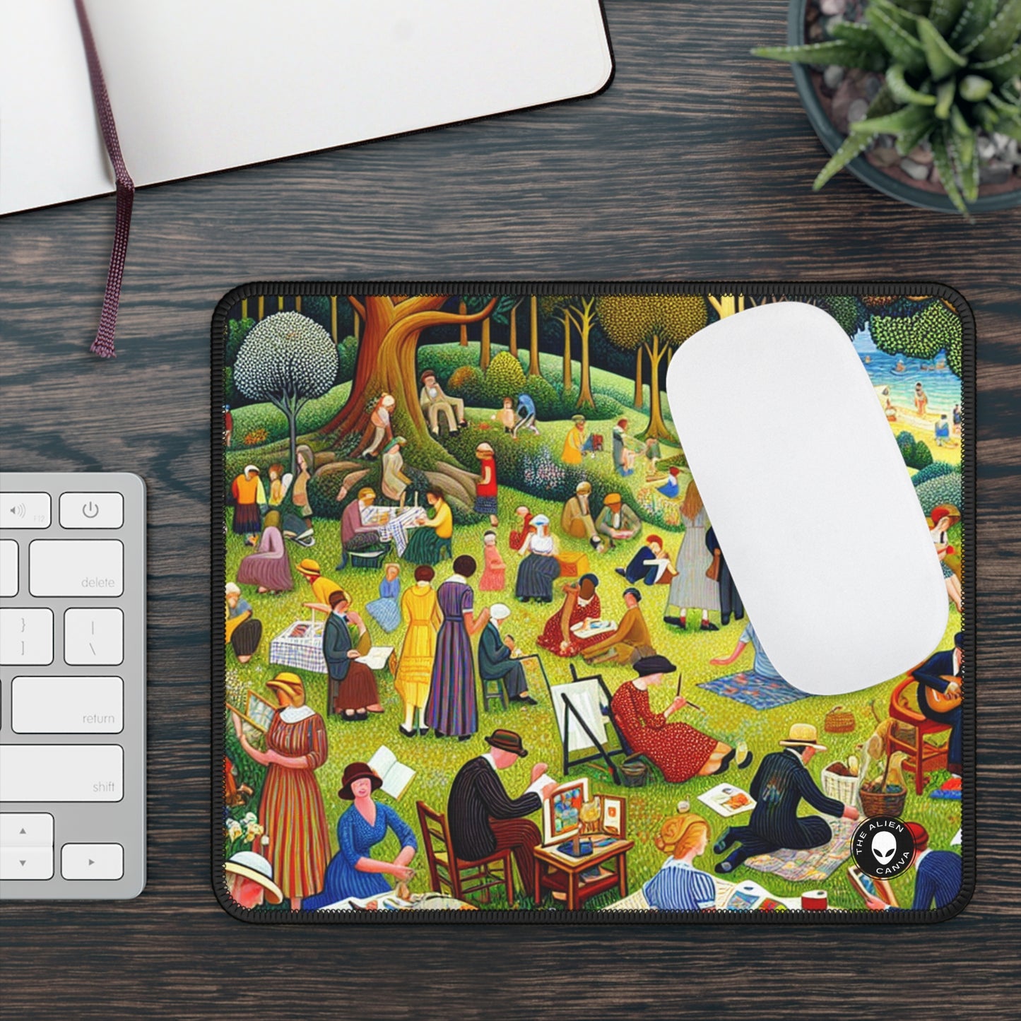 "Whimsical Village Delights" - The Alien Gaming Mouse Pad Arte ingenuo