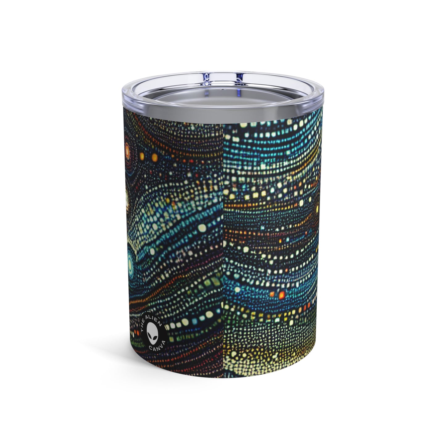 "Starry Dots: A Celestial Mosaic" - The Alien Tumbler 10oz Pointillism