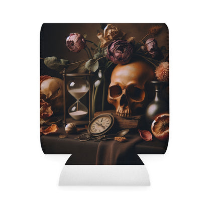 "Fleeting Beauty: A Vibrant Vanitas Painting Depicting the Passage of Time and Transient Nature of Life" - The Alien Can Cooler Sleeve Vanitas Painting