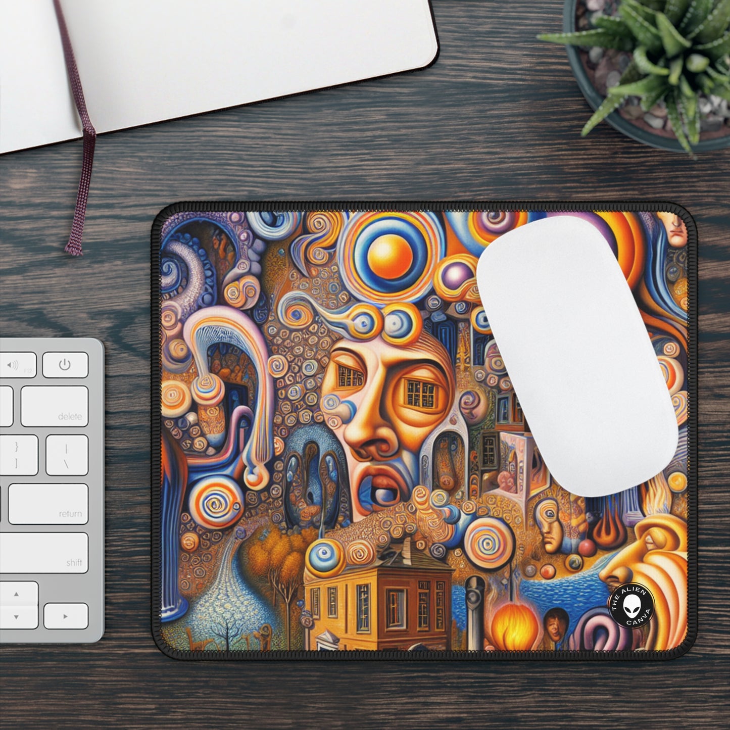 "Melted Time: A Whimsical Dance of Dreams" - The Alien Gaming Mouse Pad Surrealism