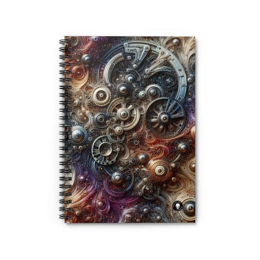 "Cybernetic Sentinel : Une fusion futuriste de l'homme et de la machine" - The Alien Spiral Notebook (Ruled Line) Art biomécanique