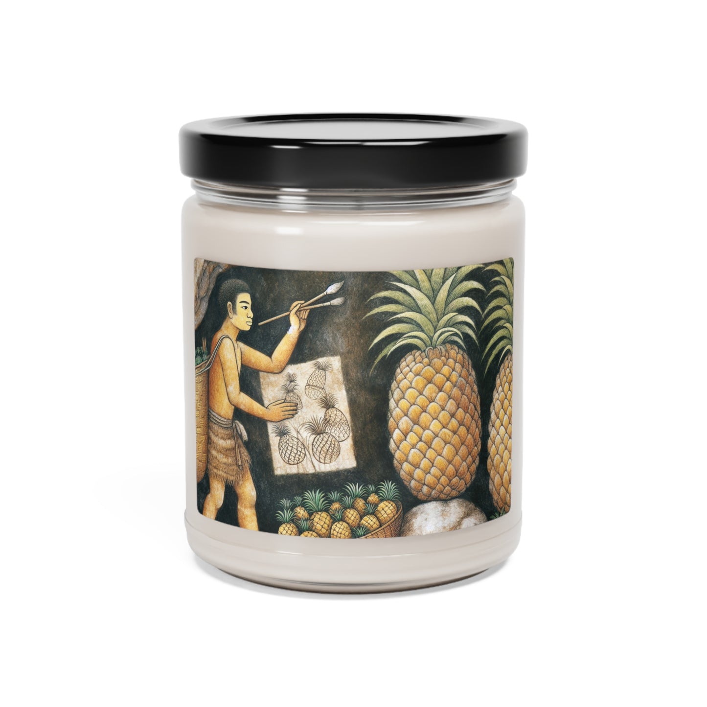 "Pineapple Harvest" - The Alien Scented Soy Candle 9oz Cave Painting Style