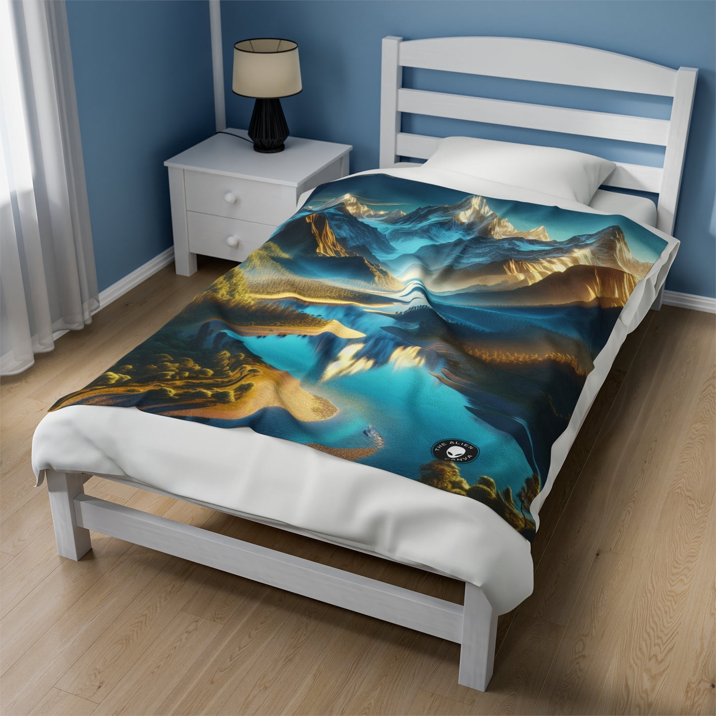 "Serenity's Palette: A Sunset Symphony" - The Alien Velveteen Plush Blanket Photorealism