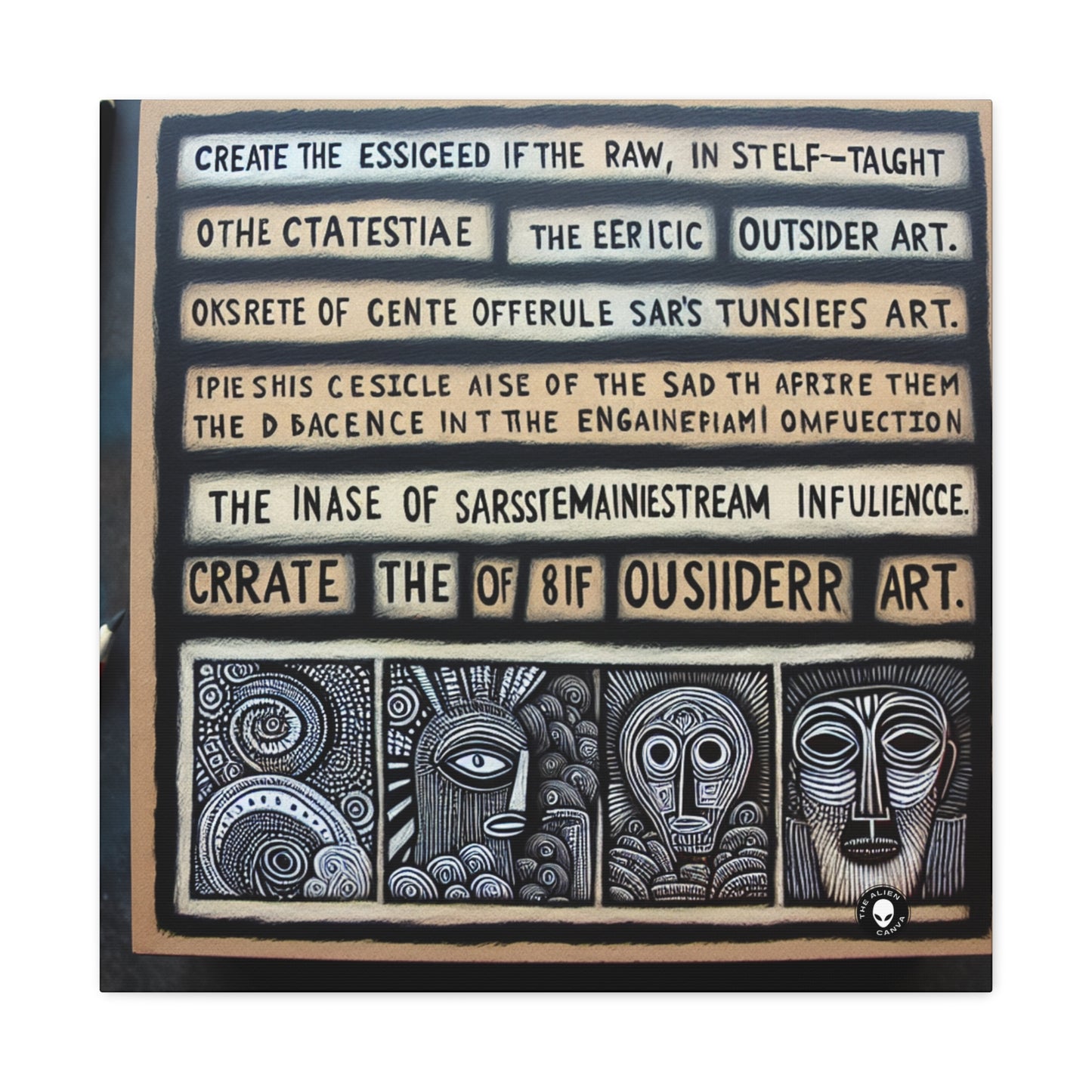 "Intersecting Realities: An Outsider Art Interpretation" - The Alien Canva Outsider Art