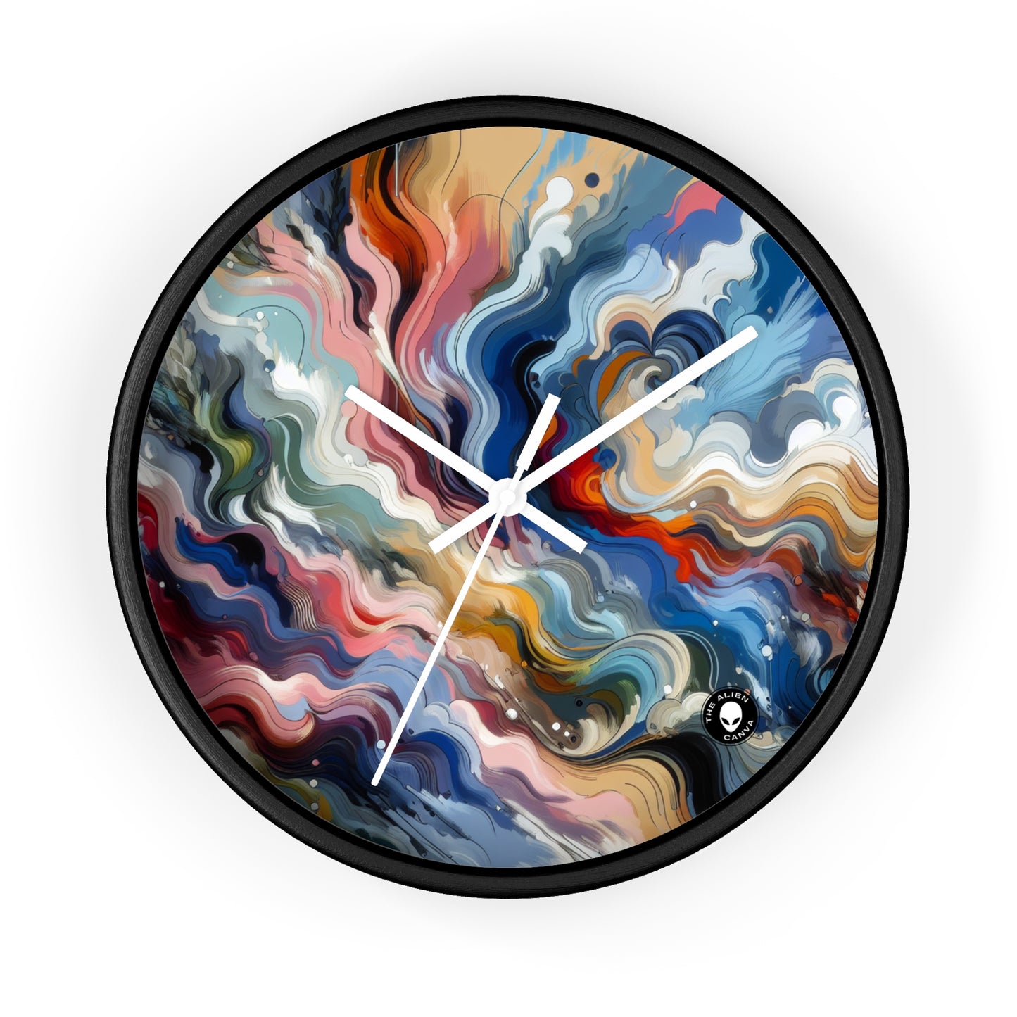 "Serenidad del amanecer: una pintura abstracta inspirada en la renovación" - La abstracción lírica del reloj de pared alienígena