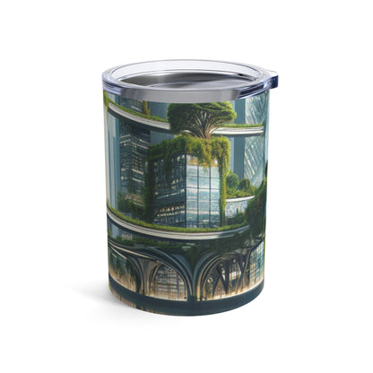 "Nature's Fusion: A Futuristic Cityscape" - The Alien Tumbler 10oz