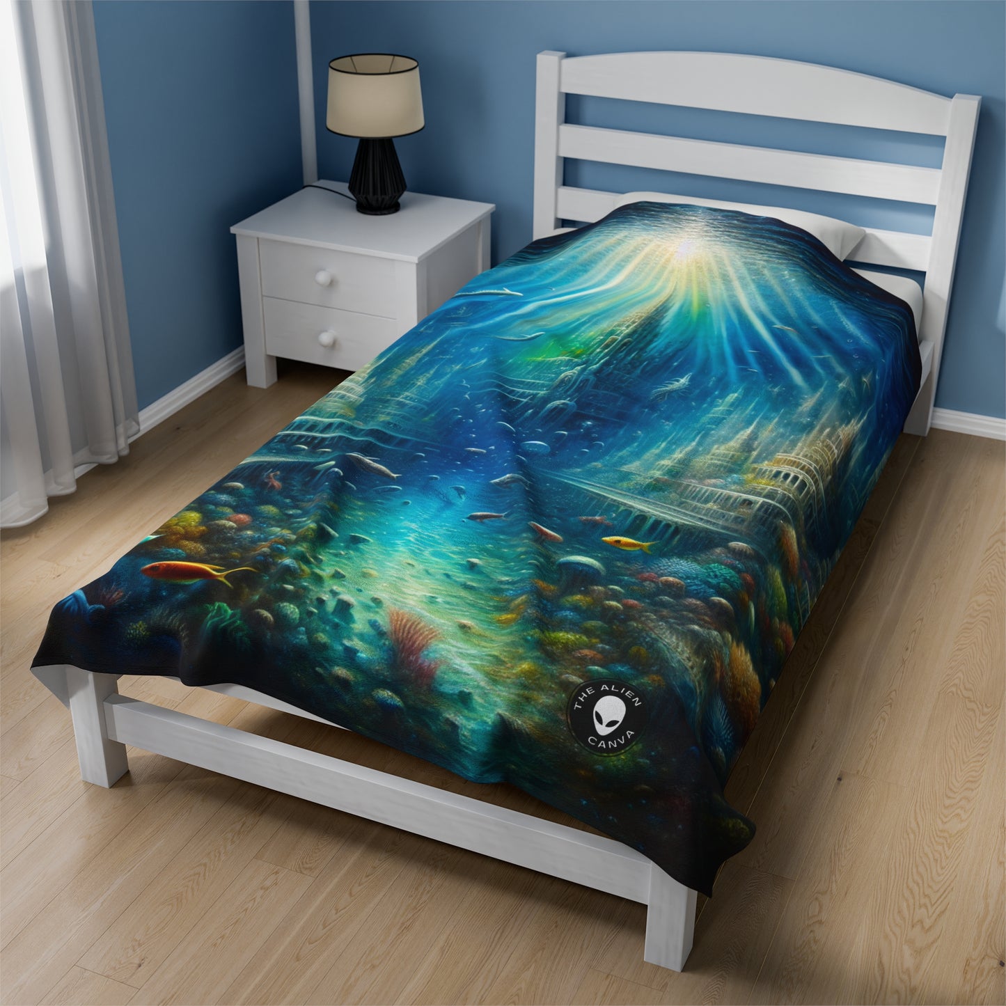 "Enchanted Underwater City" - The Alien Velveteen Plush Blanket