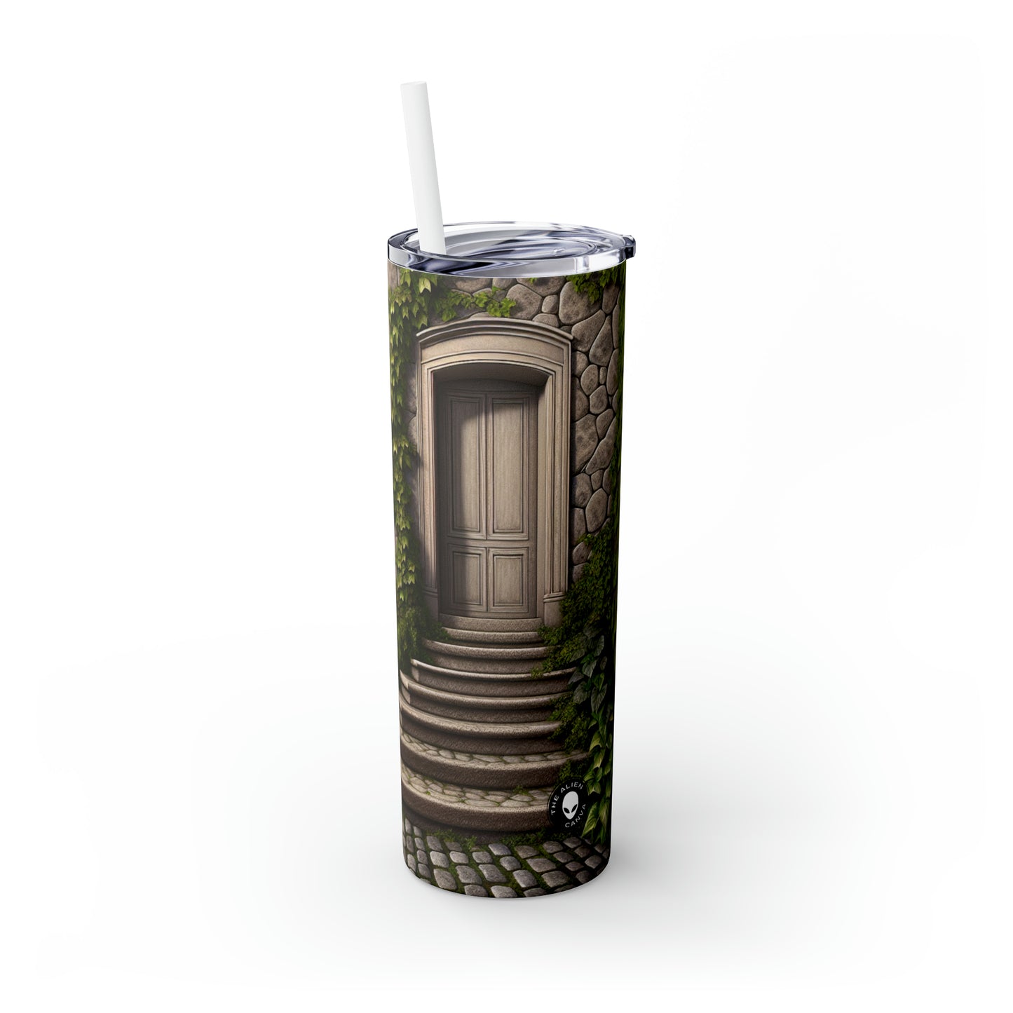 "Trompe-L'oeil Ivy Wall" - Vaso delgado con pajita The Alien Maars® Trompe-l'oeil de 20 oz