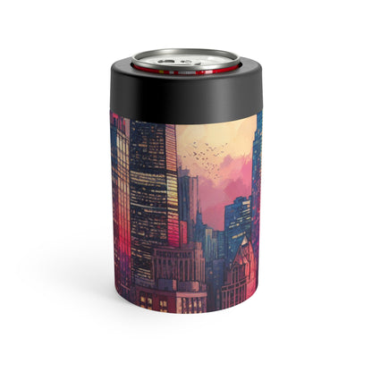 "Dusky Reflections: City Skyline at Sunset" - The Alien Can Holder