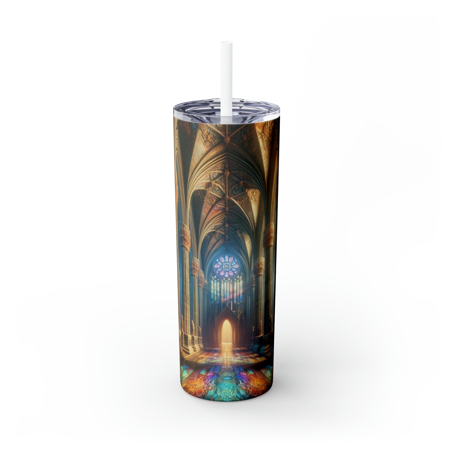 Shadows of the Gothic Cathedral - The Alien Maars® Skinny Tumbler with Straw 20oz Gothic Art