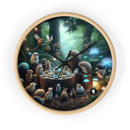 "Enchanted Tea Time: A Magical Forest Gathering" - The Alien Wall Clock