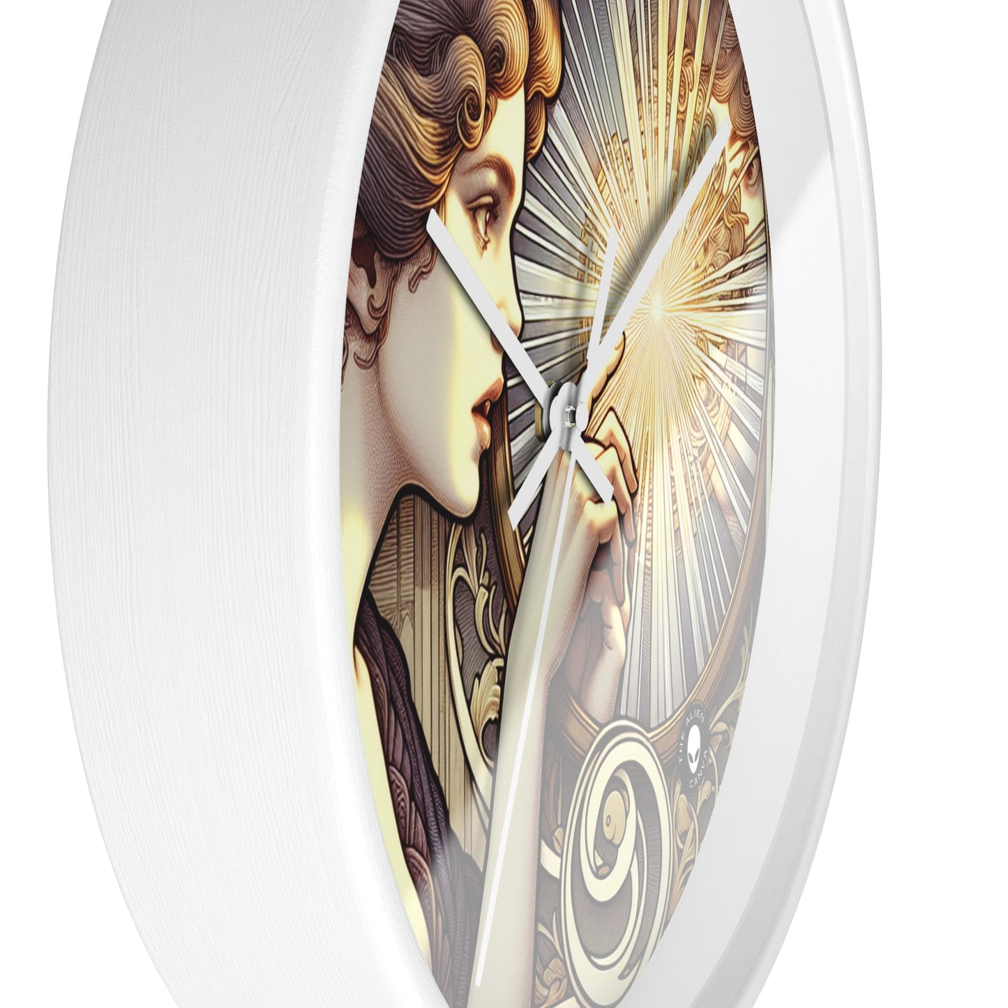 "Reflection of Beauty" - The Alien Wall Clock Art Nouveau