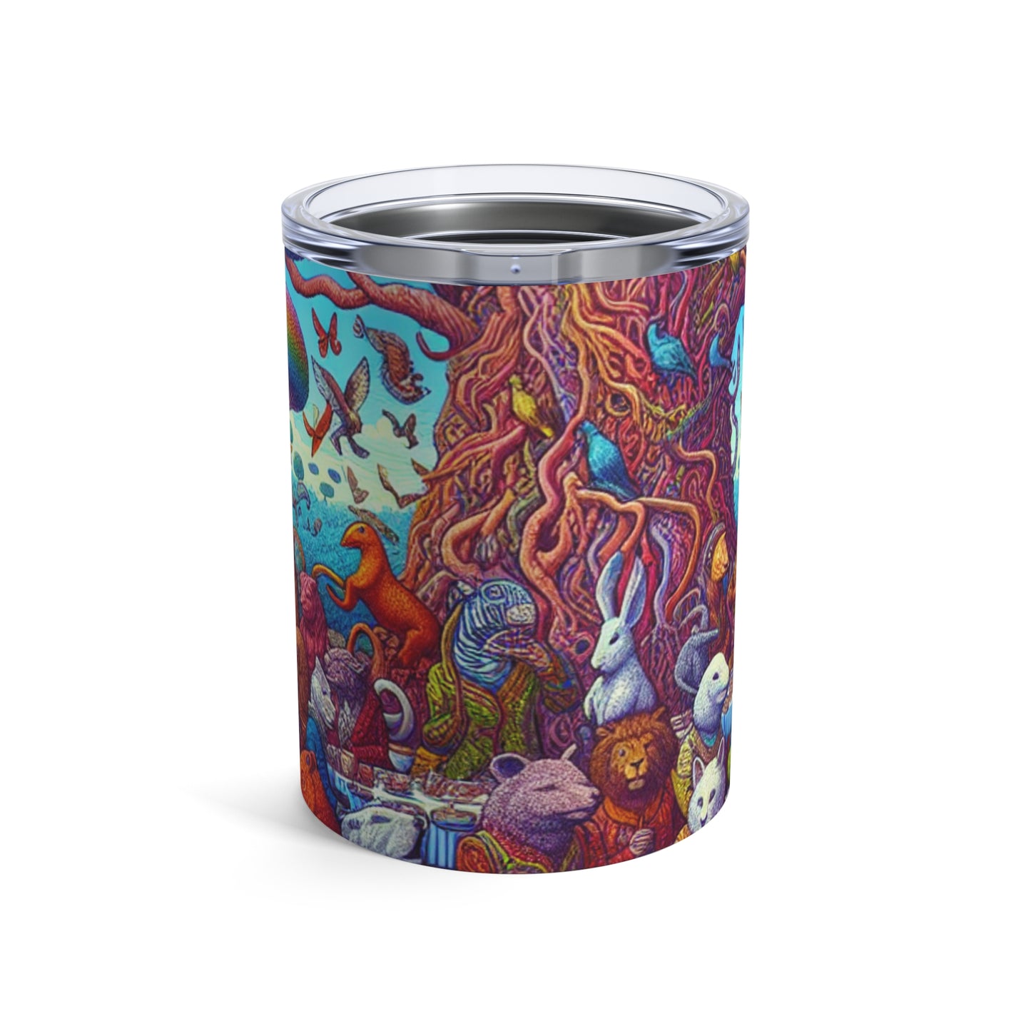 "Animal Tea Party in a Rainbow Wonderland" - The Alien Tumbler 10oz