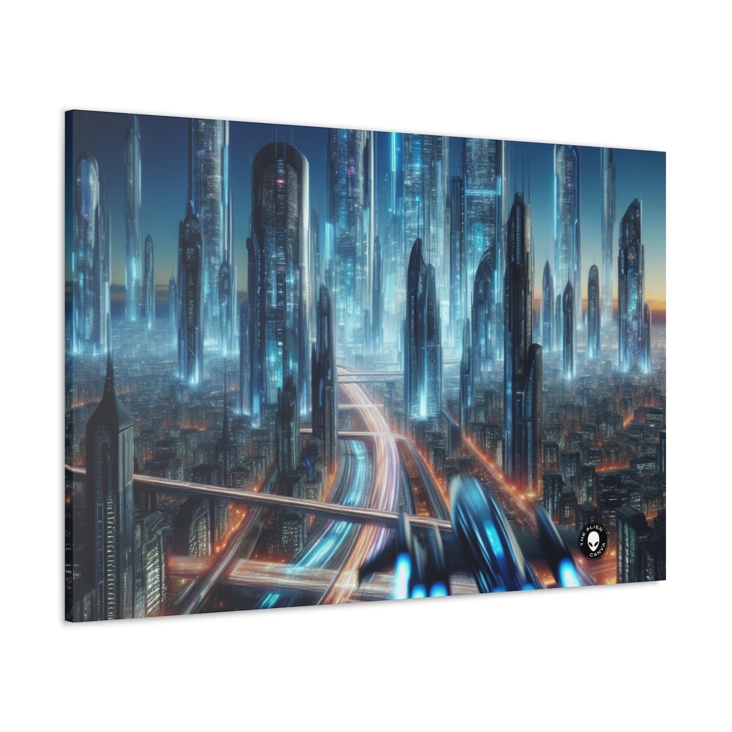 "Neon Skyline: paisajes urbanos del futuro" - The Alien Canva