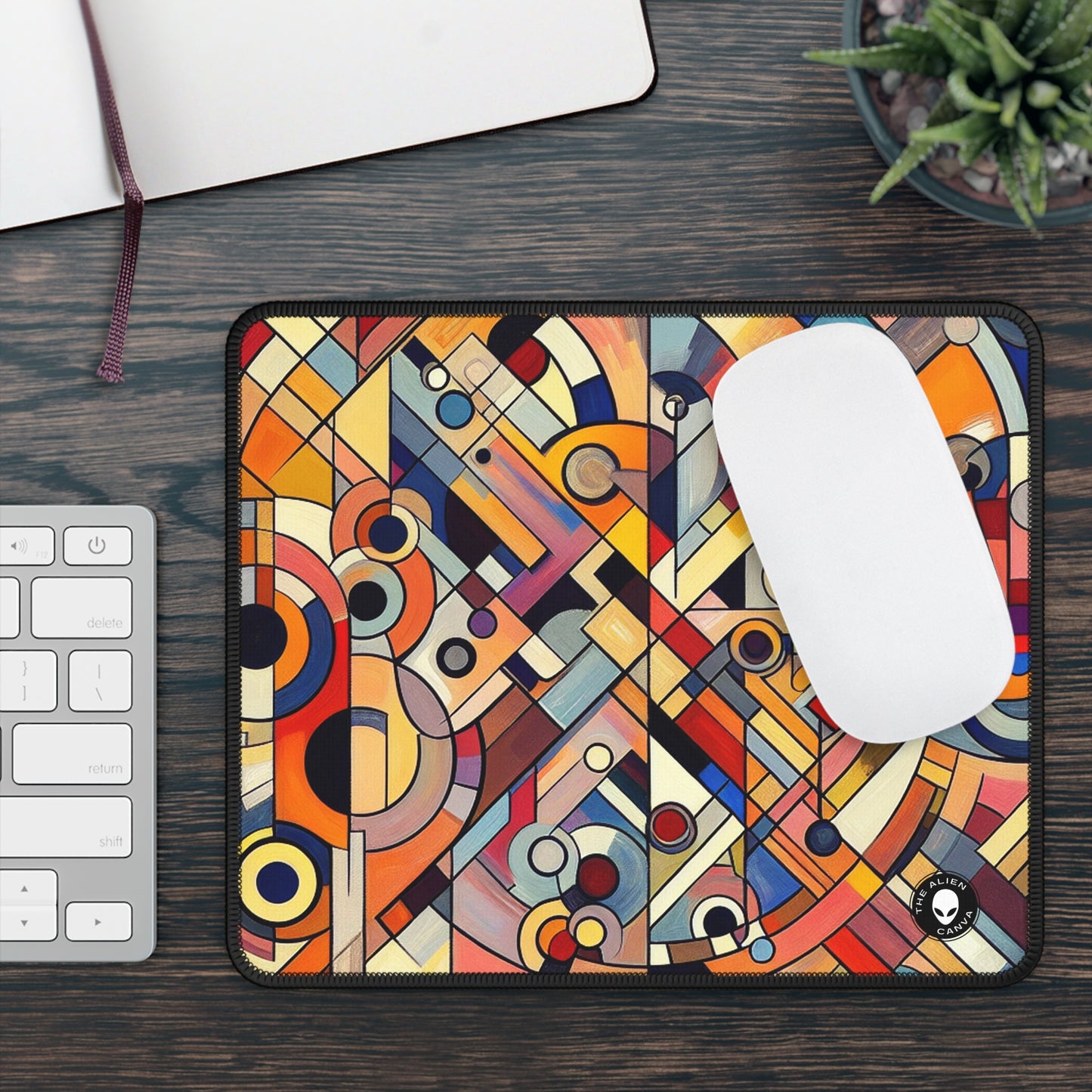 Chaos and Harmony: A Visual Dance - The Alien Gaming Mouse Pad Abstract Art