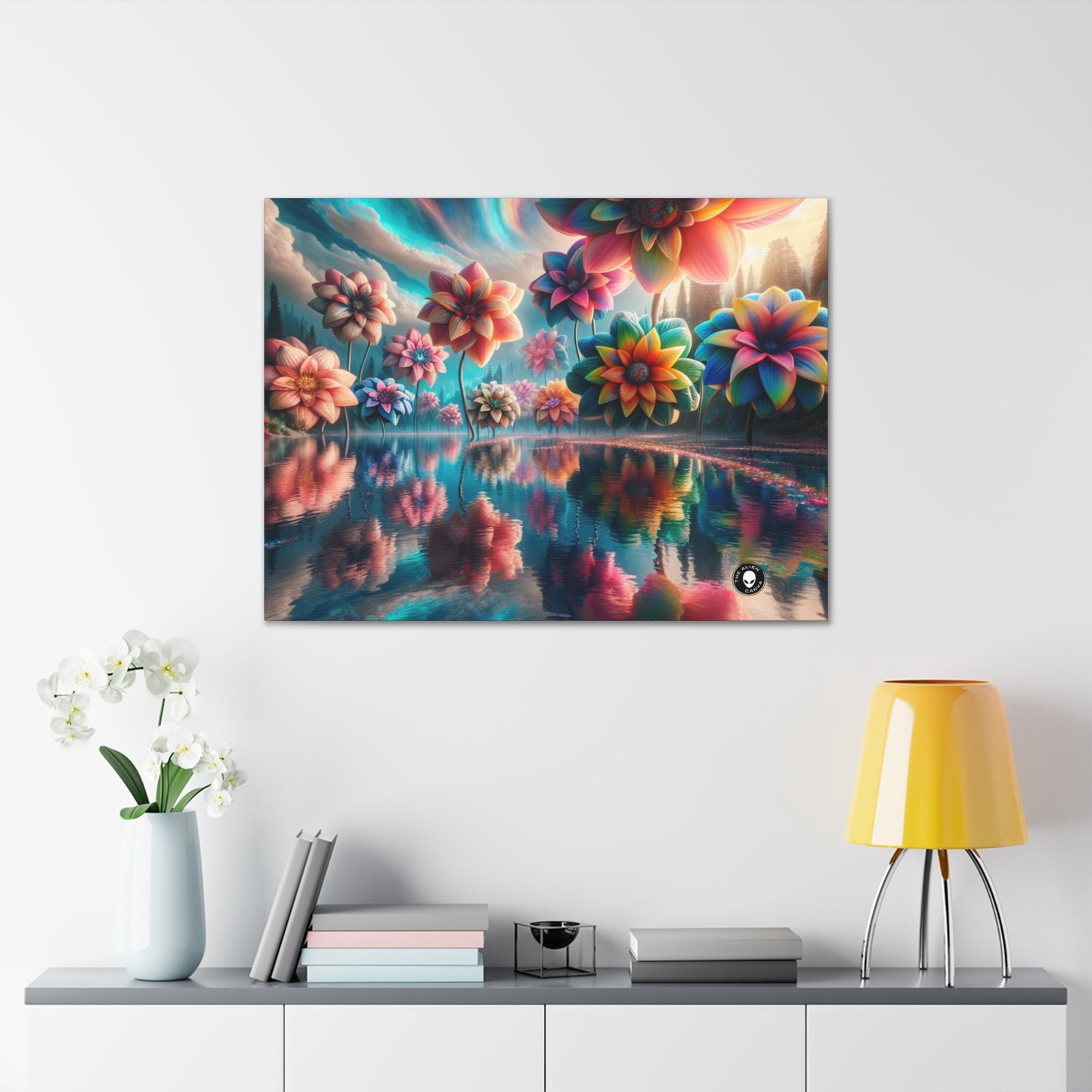 "Enchanted Waters: A Floral Dreamland" - The Alien Canva