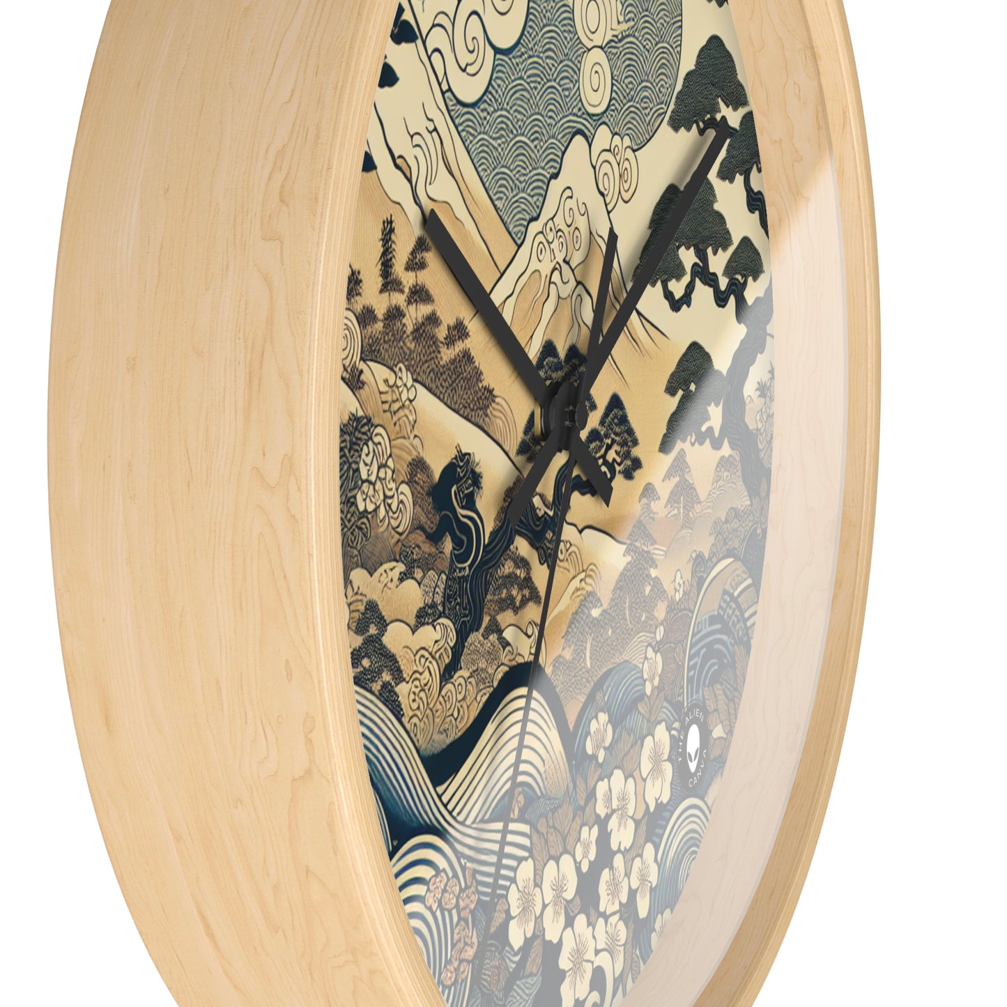 "Los sueños festivos de Edo" - El reloj de pared alienígena Ukiyo-e (impresión en madera japonesa)