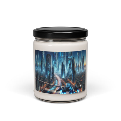 « Neon Skyline : Future Cityscapes » – Bougie parfumée au soja Alien 9oz