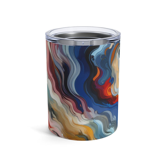 "Sunrise Serenity: Una pintura abstracta inspirada en la renovación" - The Alien Tumbler 10oz Lyrical Abstracción