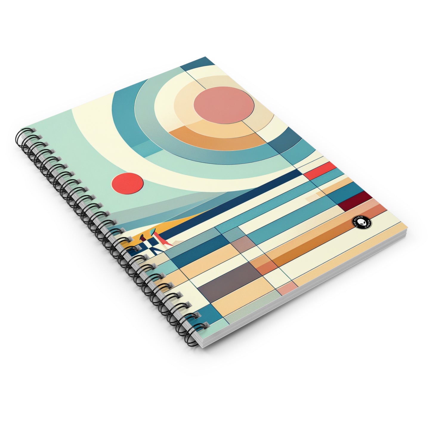 Tranquil Reflections: A Minimalist Zen Garden Artwork - The Alien Spiral Notebook (Ruled Line) Minimalism