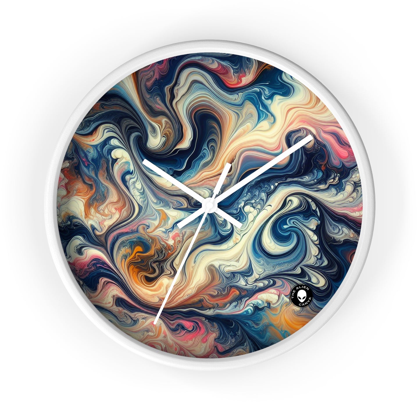 Forêt tropicale luxuriante : Coulée acrylique inspirée de la beauté tropicale - L'horloge murale Alien