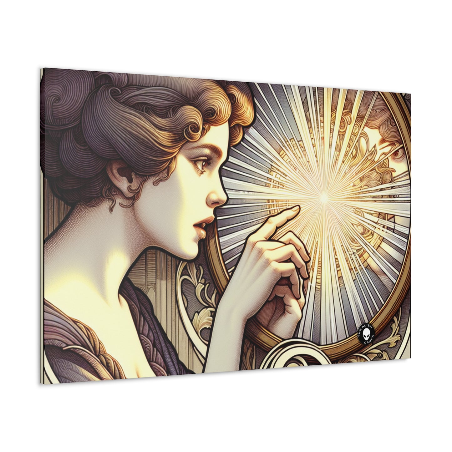 "Reflection of Beauty" - The Alien Canva Art Nouveau