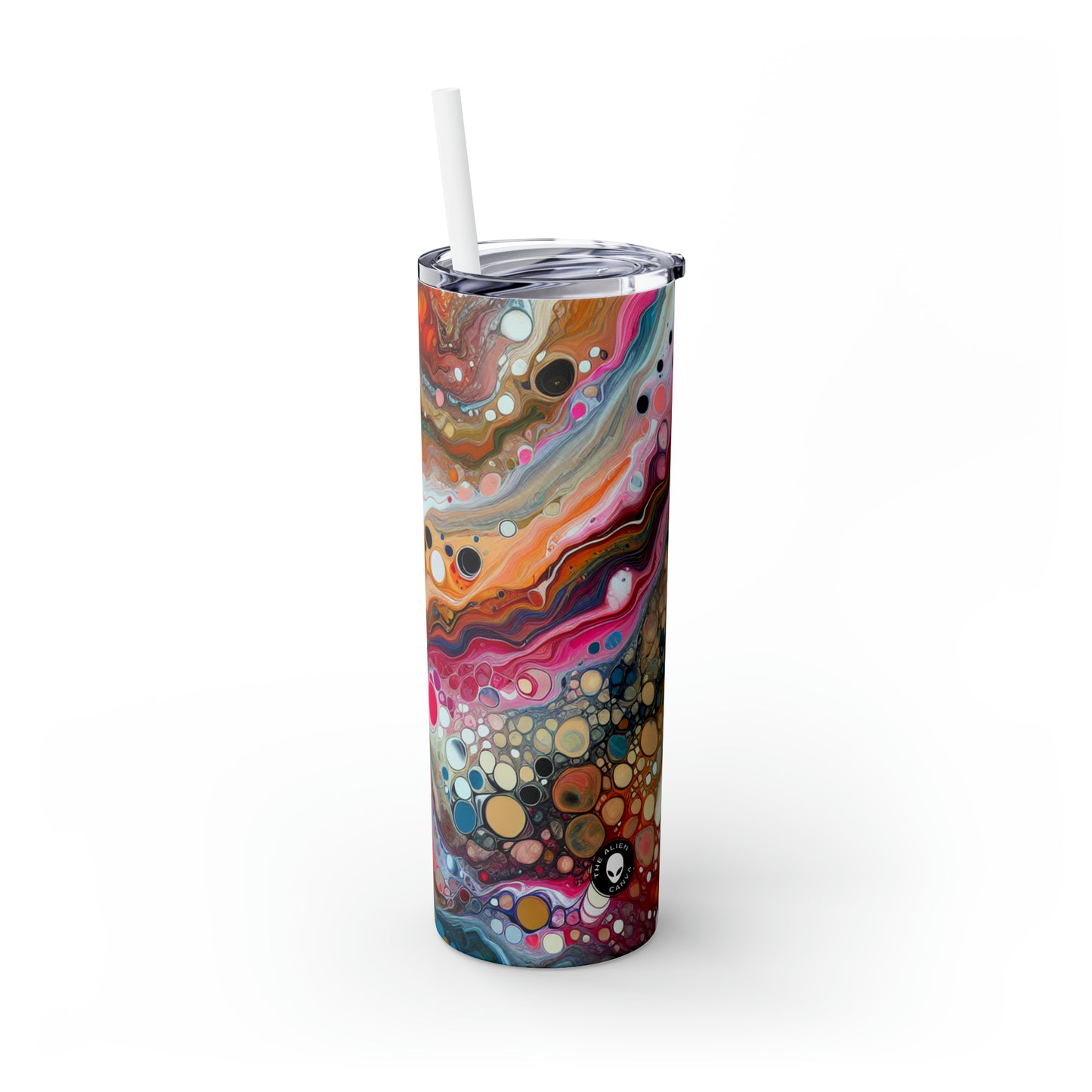 "Cosmic Colours: Creating a Mesmerizing Acrylic Pour Inspired by Celestial Nebulas" - The Alien Maars® Skinny Tumbler with Straw 20oz Acrylic Pouring