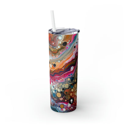 "Couleurs cosmiques : création d'une coulée acrylique fascinante inspirée des nébuleuses célestes" - The Alien Maars® Skinny Tumbler avec paille 20oz Acrylique Pouring