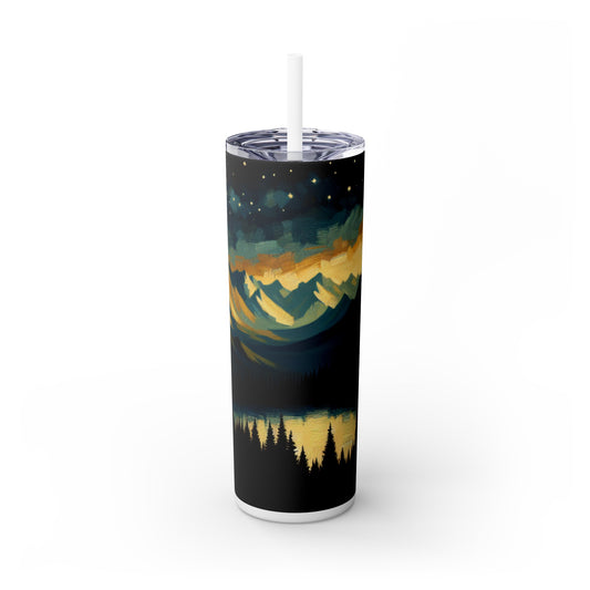 "Silent Sentinel of the Shadowed Woods" - The Alien Maars® Skinny Tumbler with Straw 20oz Tenebrism