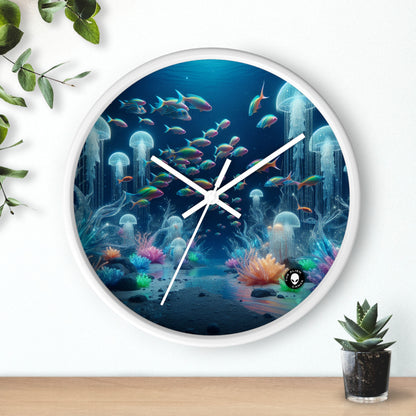 "Neon Dreams: The Underwater Wonderland" - The Alien Wall Clock