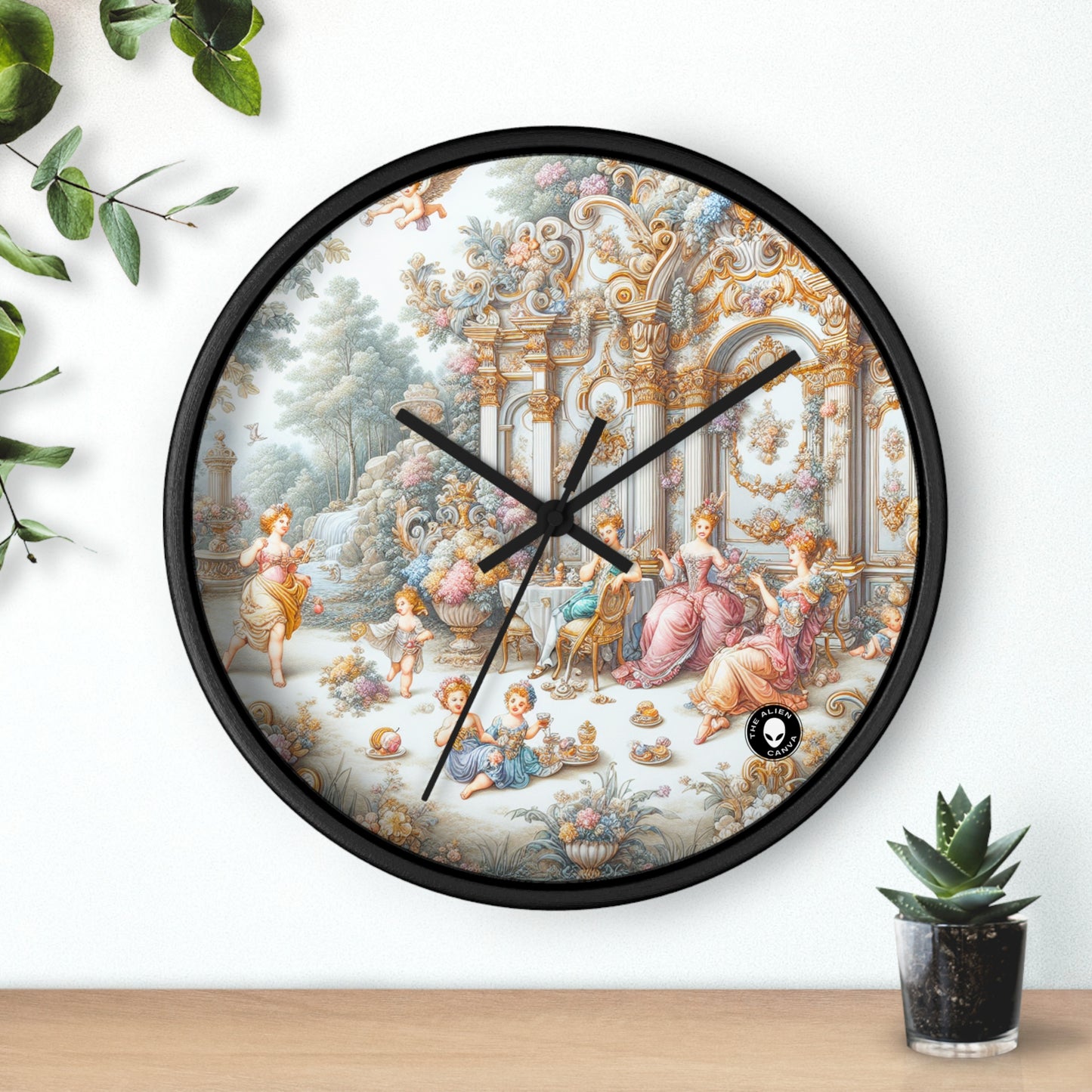 "Un jardin de délices rococo : une extravagance fantaisiste" - The Alien Wall Clock Rococo