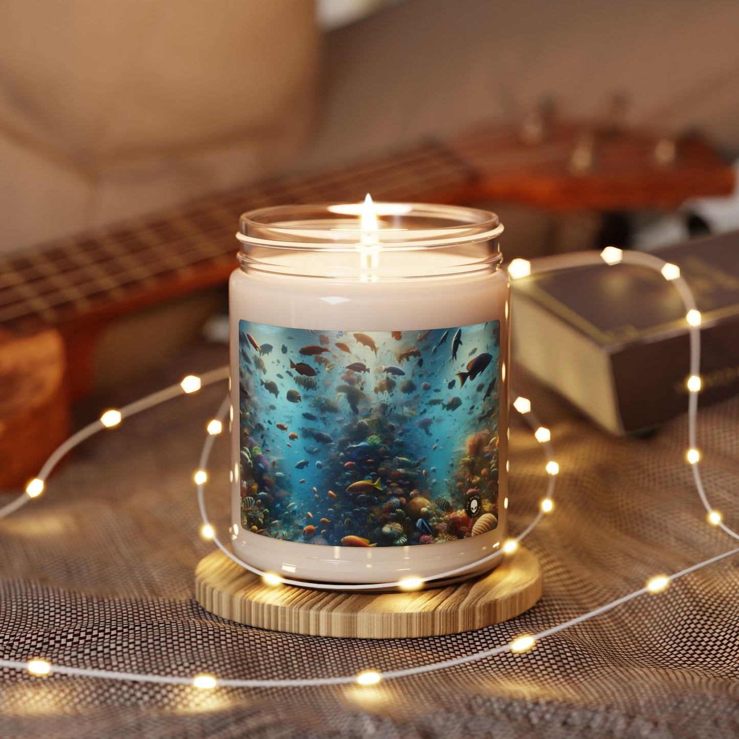 "Glimmering Reef: A Colorful Underwater Wonderland" - The Alien Scented Soy Candle 9oz