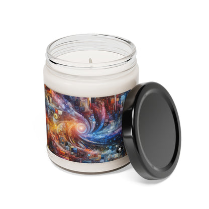 "Futuristic City Nights: A Dazzling Metropolis of Innovation and Imagination" - The Alien Scented Soy Candle 9oz Digital Art